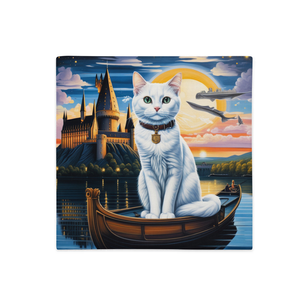 PugMug Custom White Companion Cat Premium Pillow Case