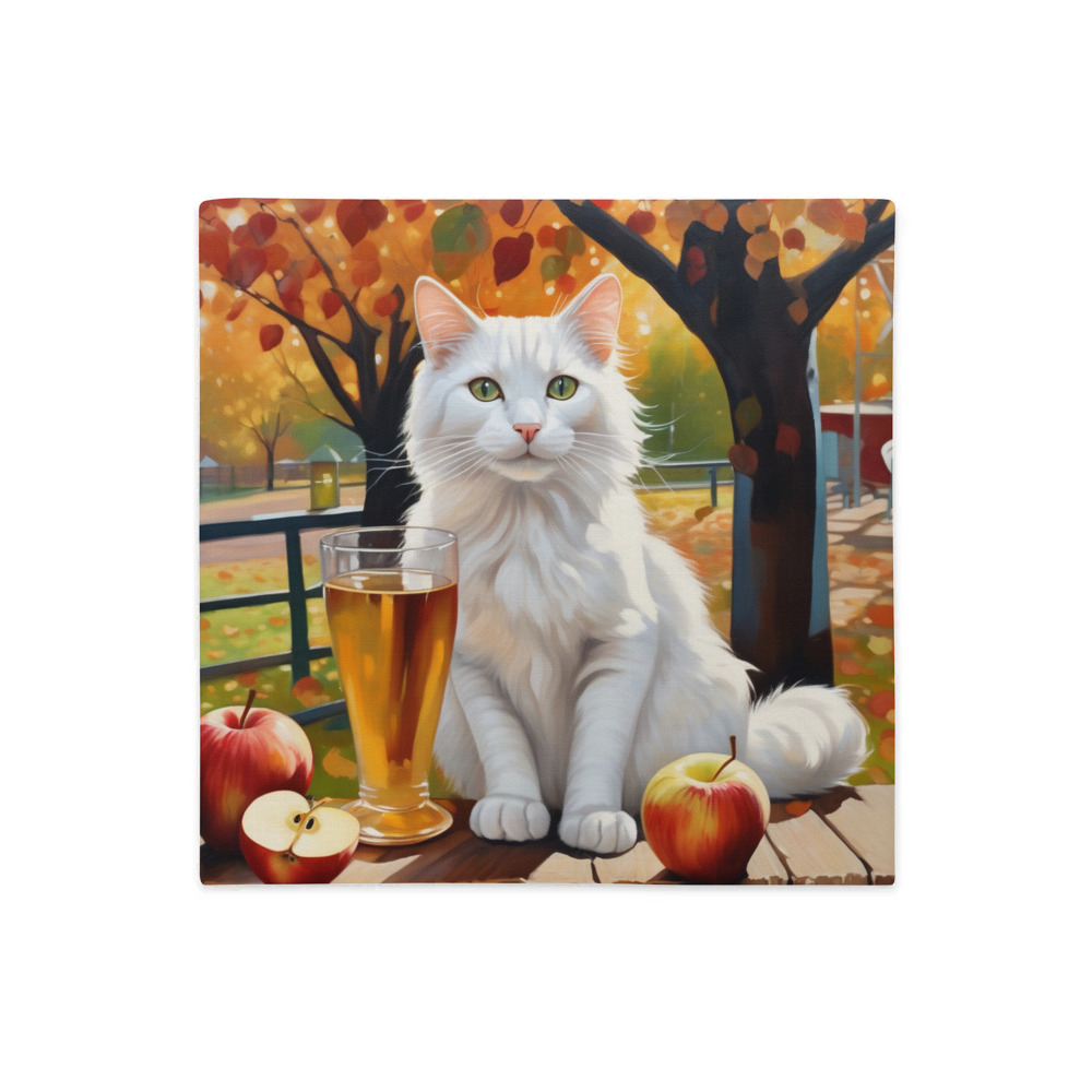 PugMug Custom White Companion Cat Premium Pillow Case