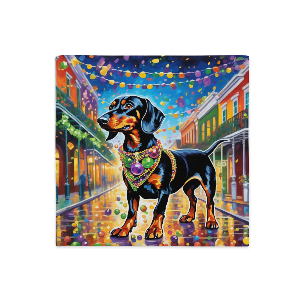 PugMug Custom Black Dachshund Premium Pillow Case