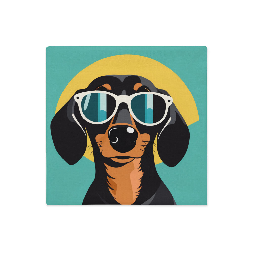 PugMug Custom Black Dachshund Premium Pillow Case