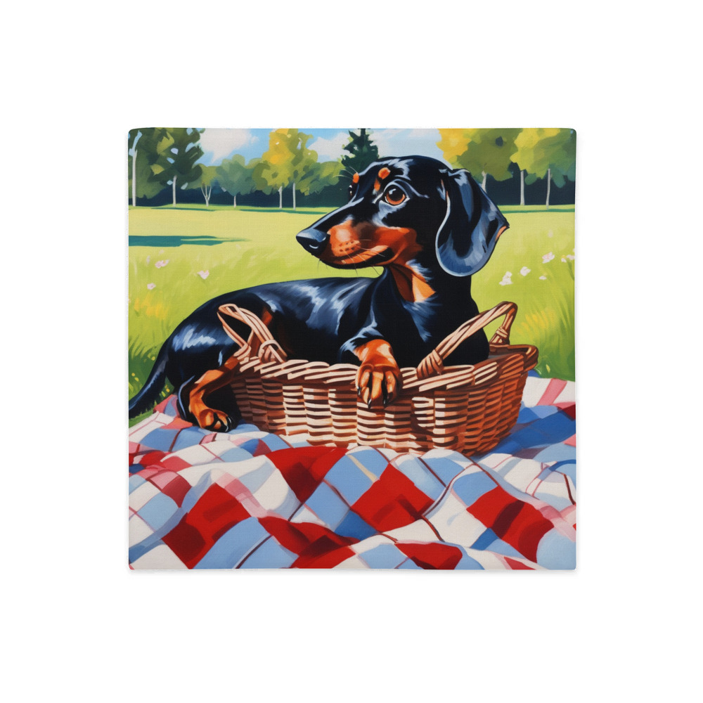 PugMug Custom Black Dachshund Premium Pillow Case