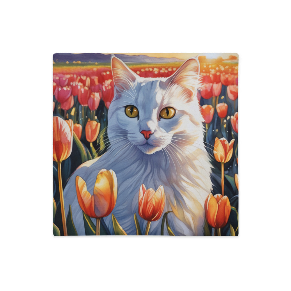 PugMug Custom White Companion Cat Premium Pillow Case