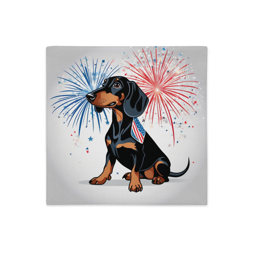 PugMug Custom Black Dachshund Premium Pillow Case