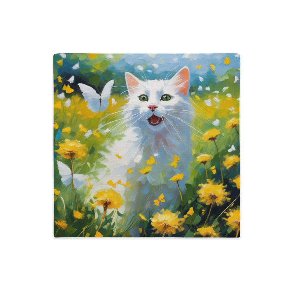 PugMug Custom White Companion Cat Premium Pillow Case