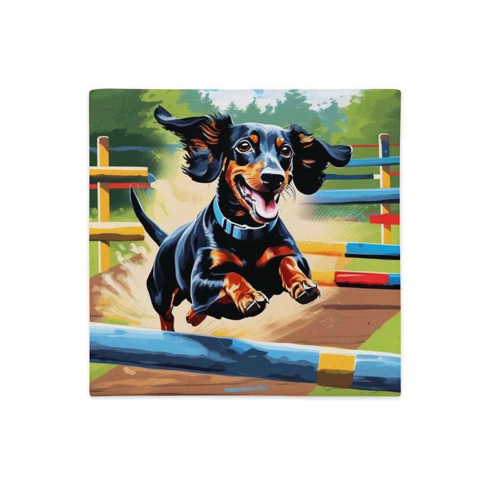 PugMug Custom Black Dachshund Premium Pillow Case