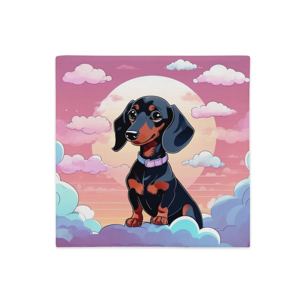 PugMug Custom Black Dachshund Premium Pillow Case