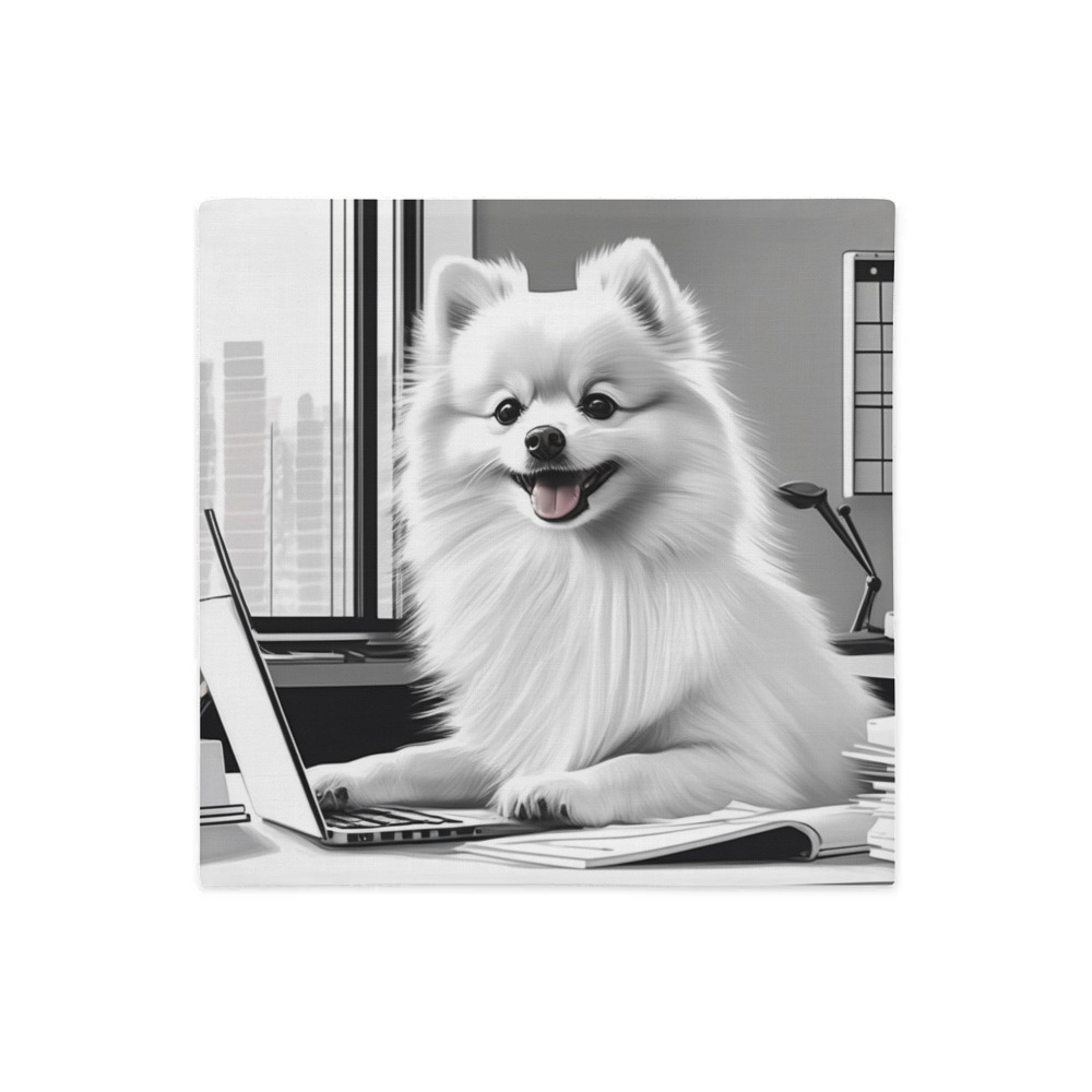 PugMug Custom White Pomeranian Premium Pillow Case