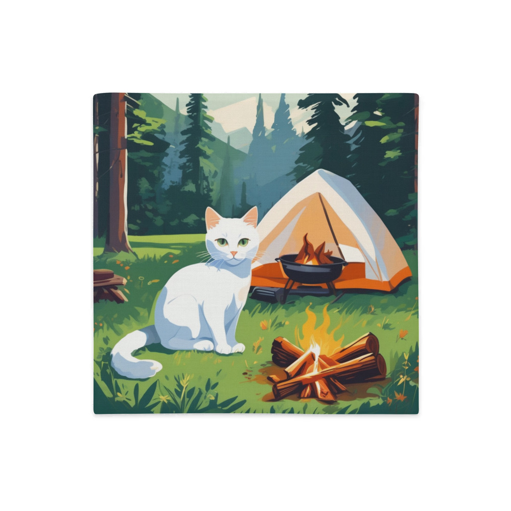 PugMug Custom White Companion Cat Premium Pillow Case