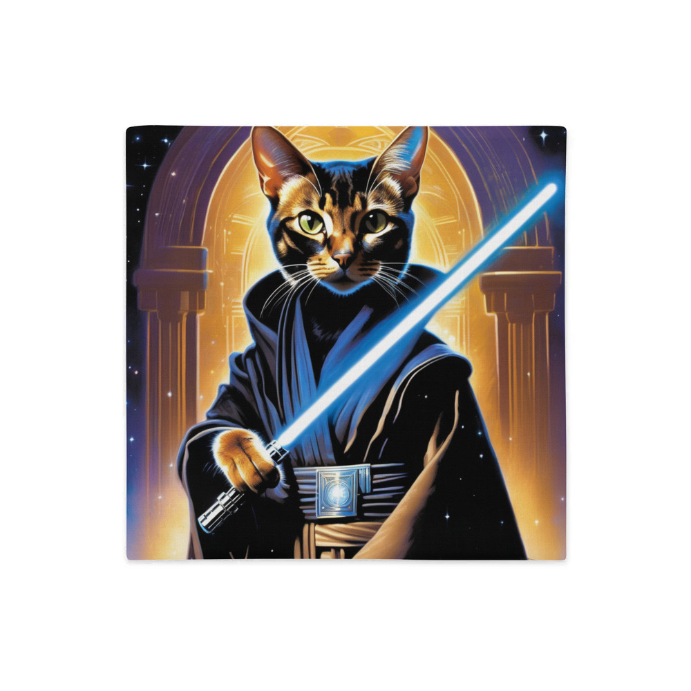 PugMug Custom Black Abyssinian Cat Premium Pillow Case