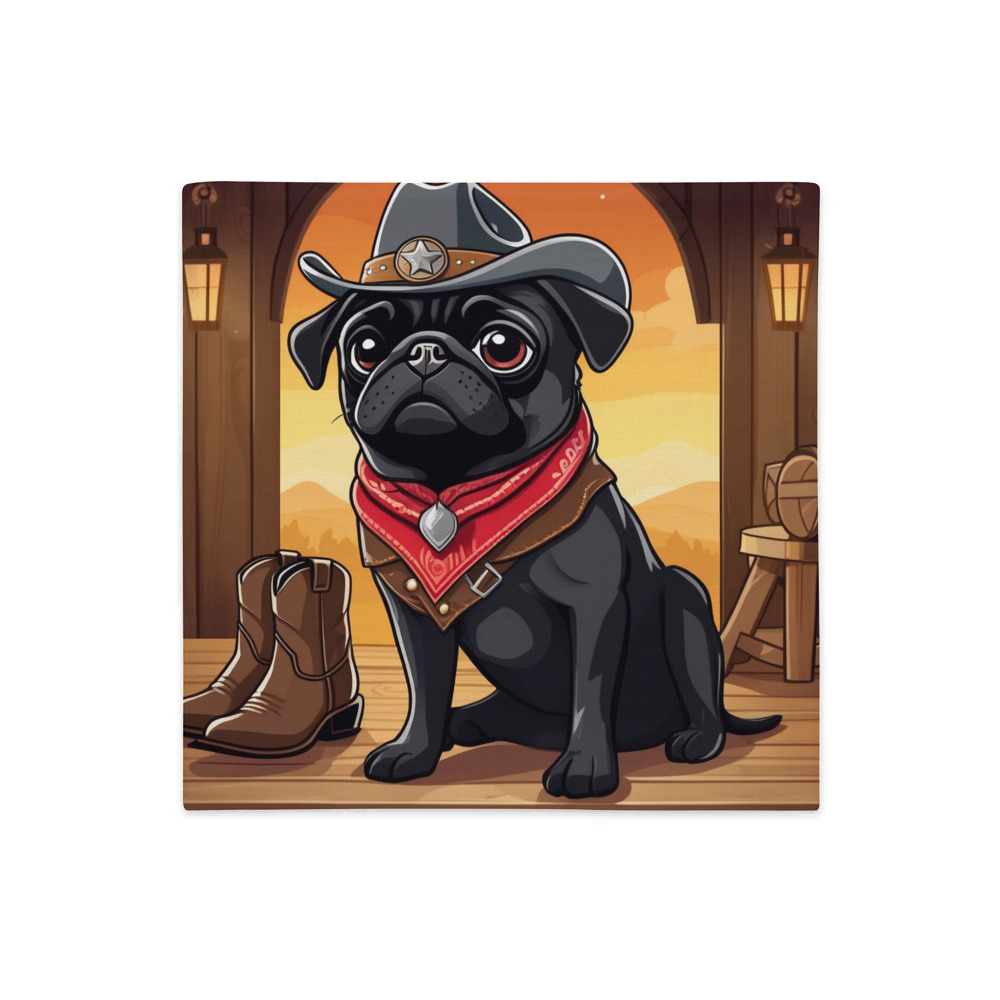 PugMug Custom Black Pug Premium Pillow Case