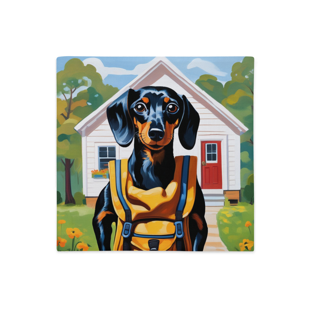 PugMug Custom Black Dachshund Premium Pillow Case