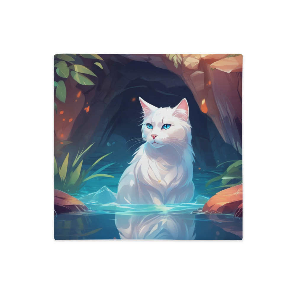 PugMug Custom White Companion Cat Premium Pillow Case