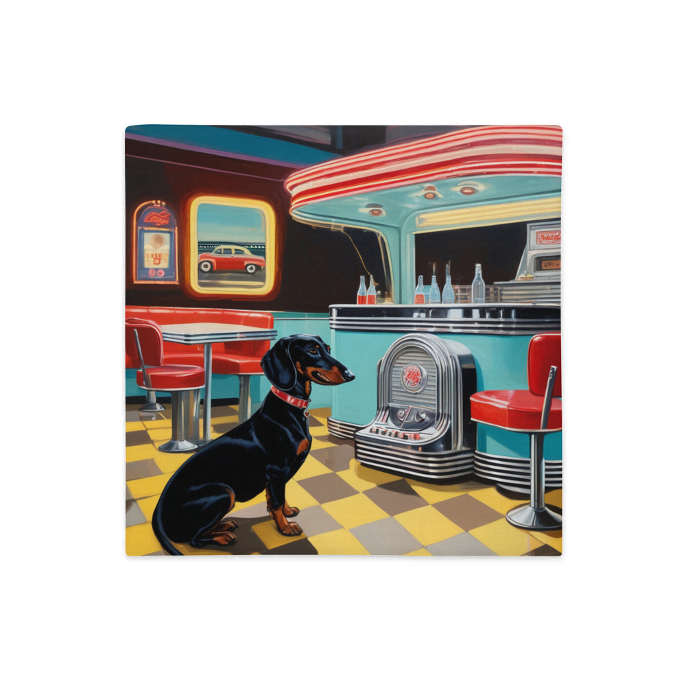 PugMug Custom Black Dachshund Premium Pillow Case