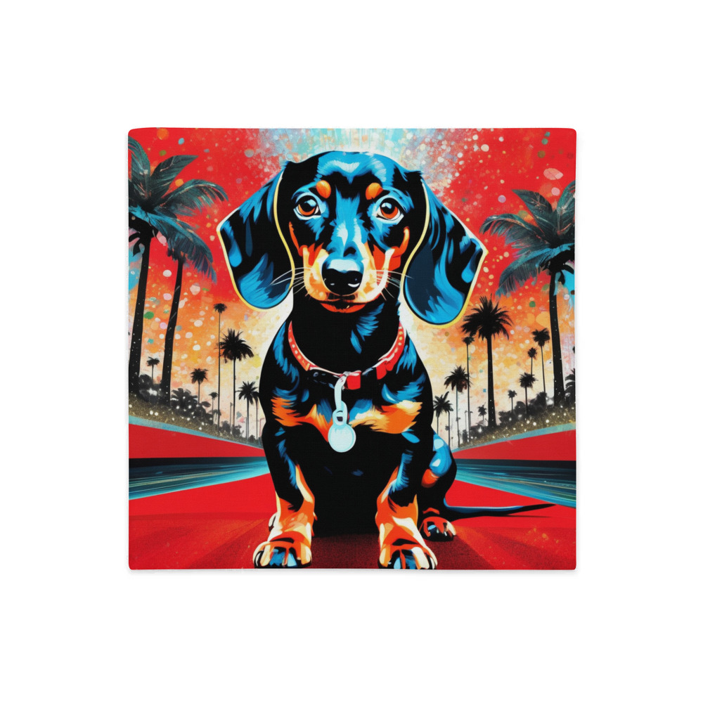PugMug Custom Black Dachshund Premium Pillow Case
