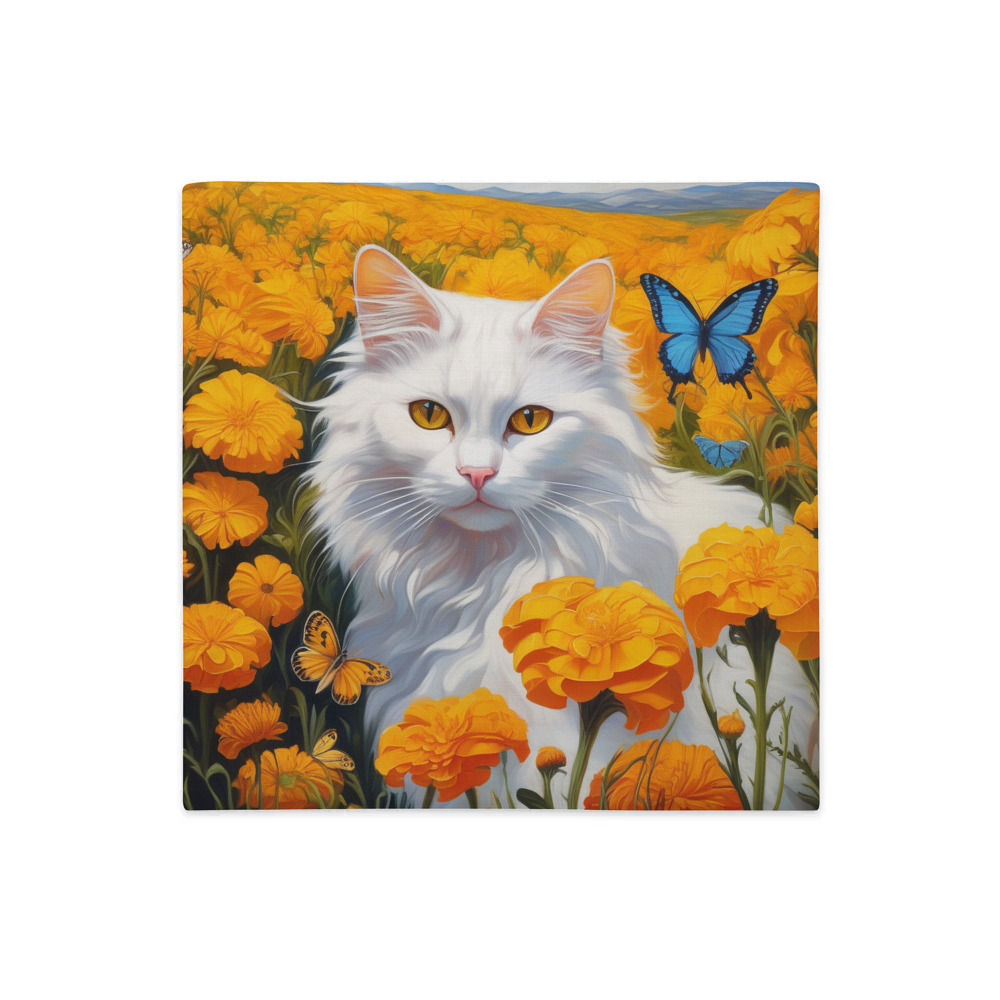 PugMug Custom White Companion Cat Premium Pillow Case