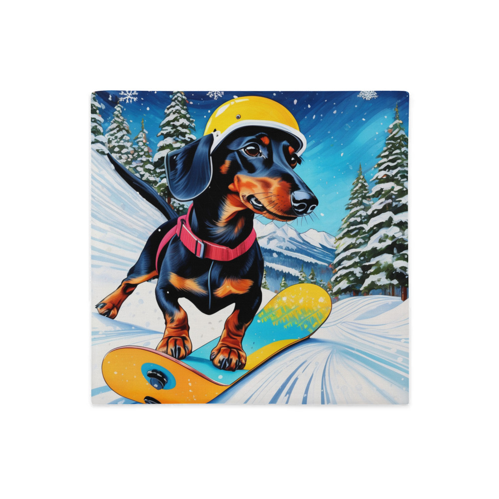 PugMug Custom Black Dachshund Premium Pillow Case