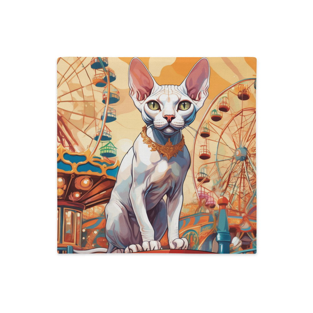 PugMug Custom White Sphynx Cat Premium Pillow Case