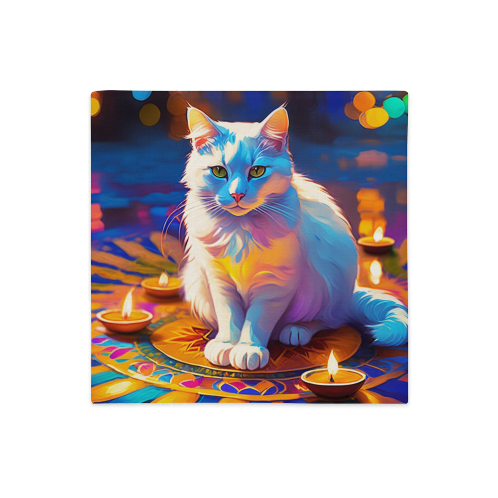 PugMug Custom White Companion Cat Premium Pillow Case