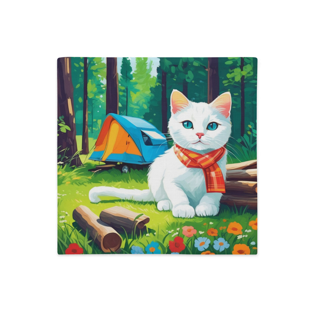 PugMug Custom White Companion Cat Premium Pillow Case