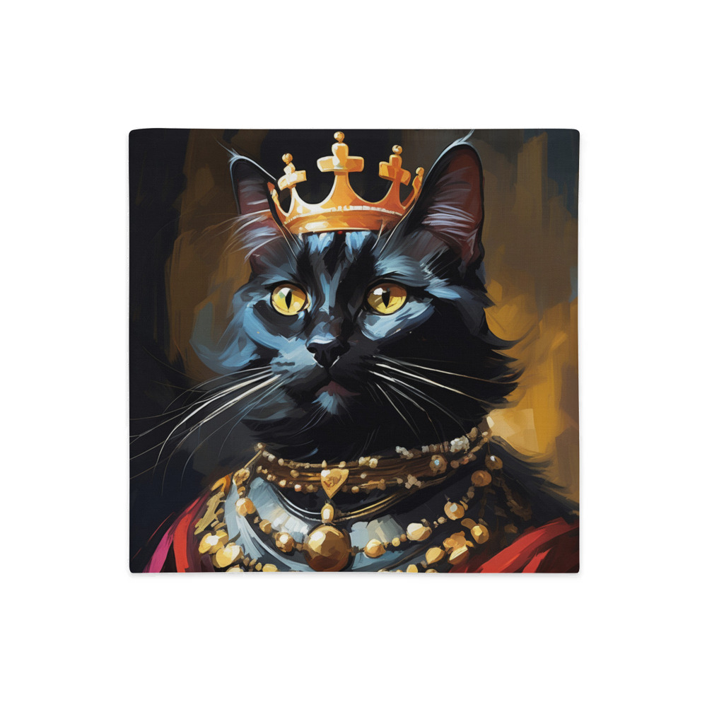 PugMug Custom Black Companion Cat Premium Pillow Case