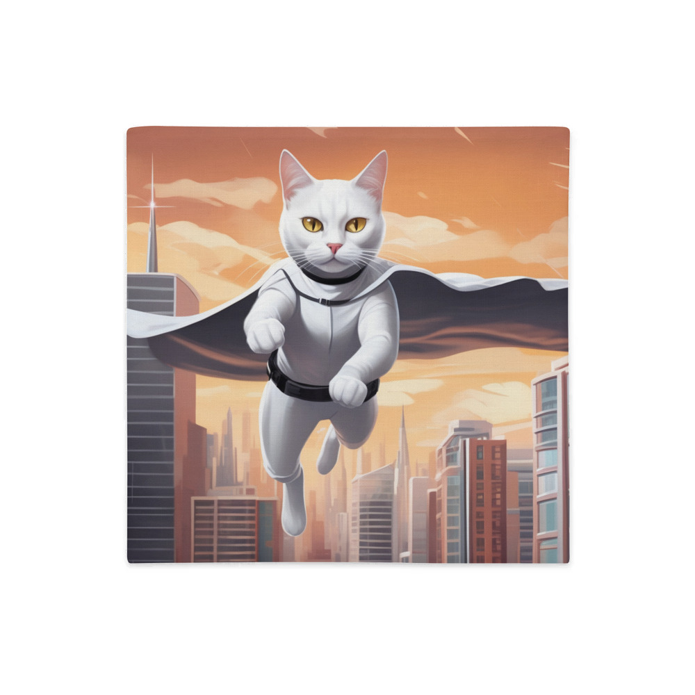 PugMug Custom White Companion Cat Premium Pillow Case