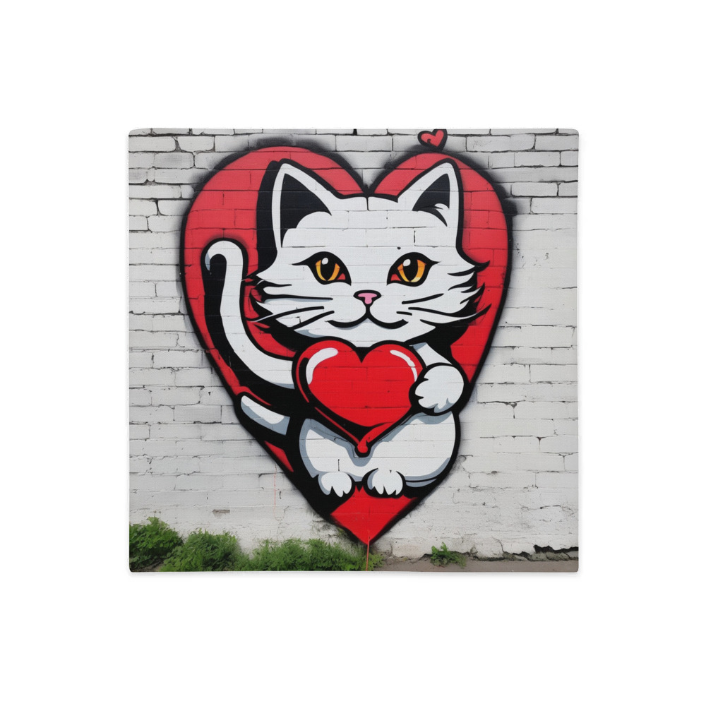 PugMug Custom White Companion Cat Premium Pillow Case