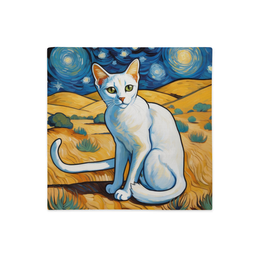 PugMug Custom White Abyssinian Cat Premium Pillow Case
