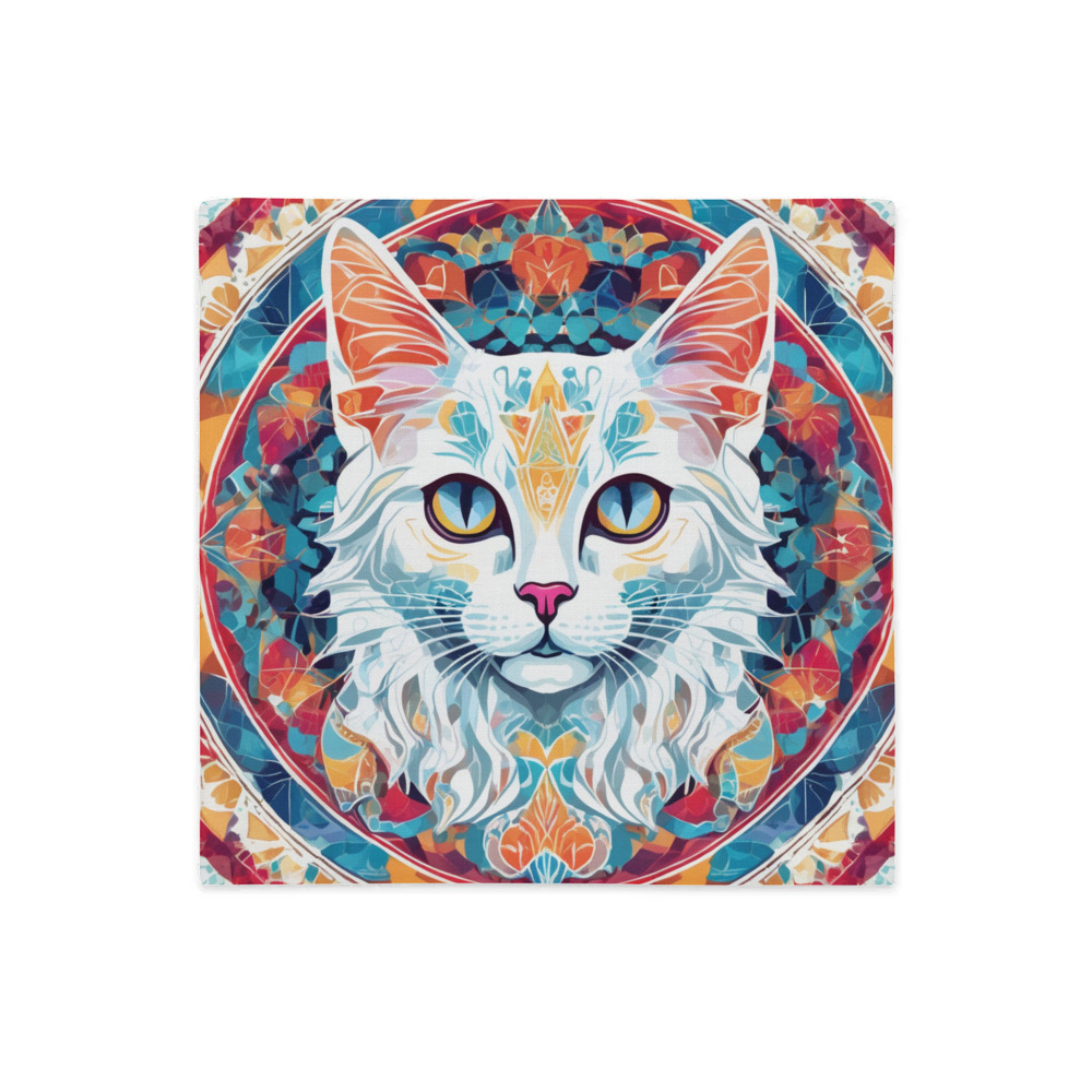 PugMug Custom White Companion Cat Premium Pillow Case