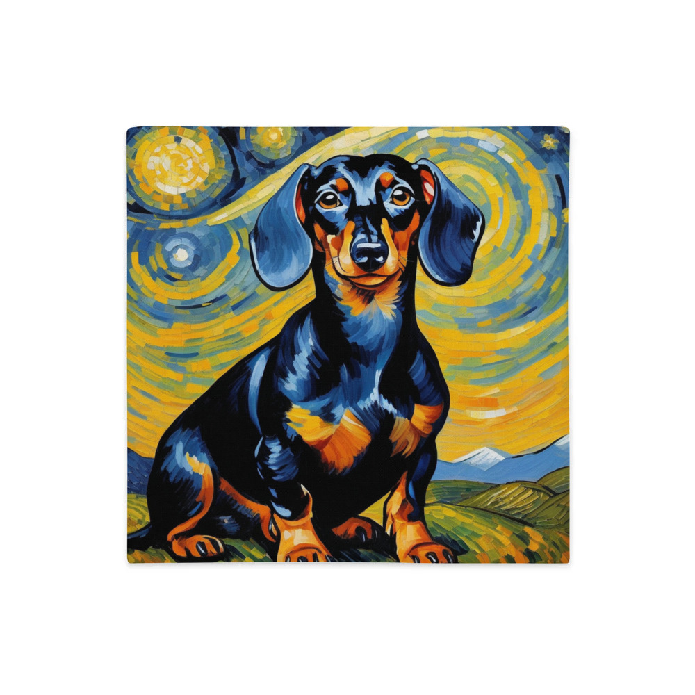 PugMug Custom Black Dachshund Premium Pillow Case