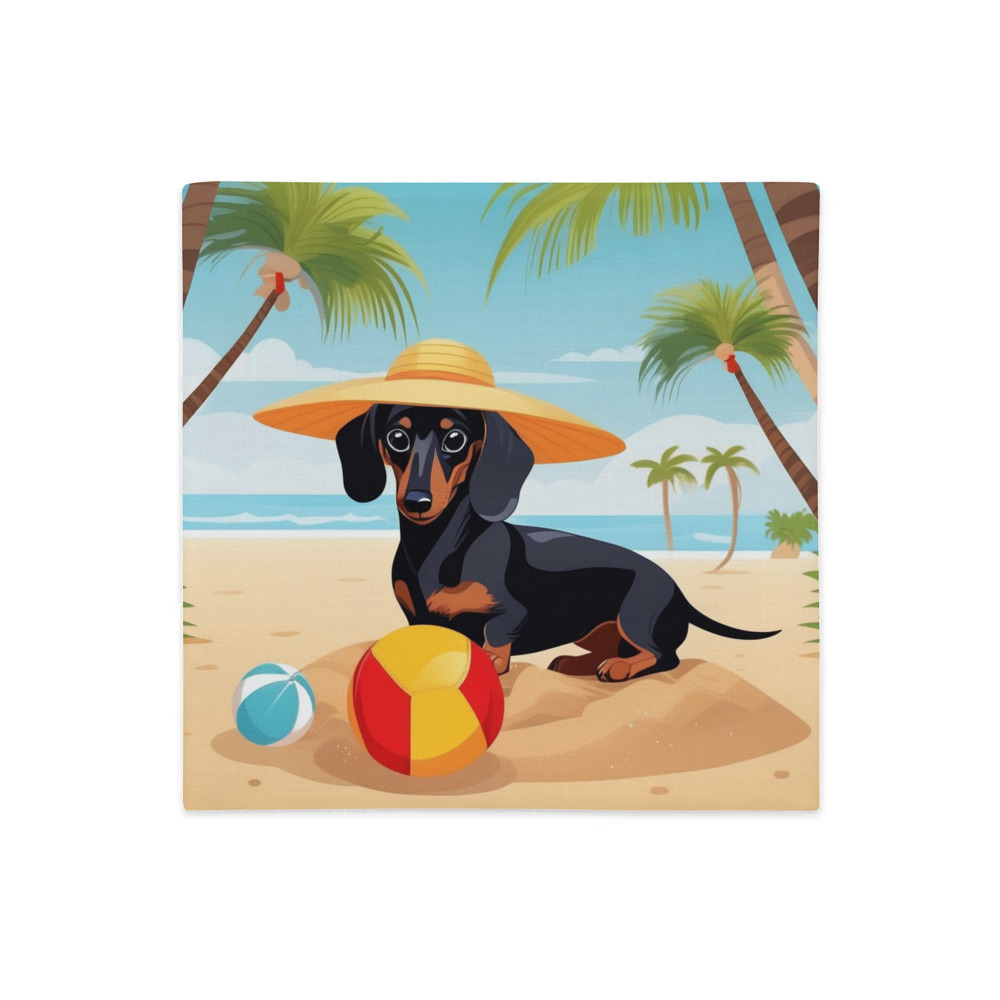 PugMug Custom Black Dachshund Premium Pillow Case