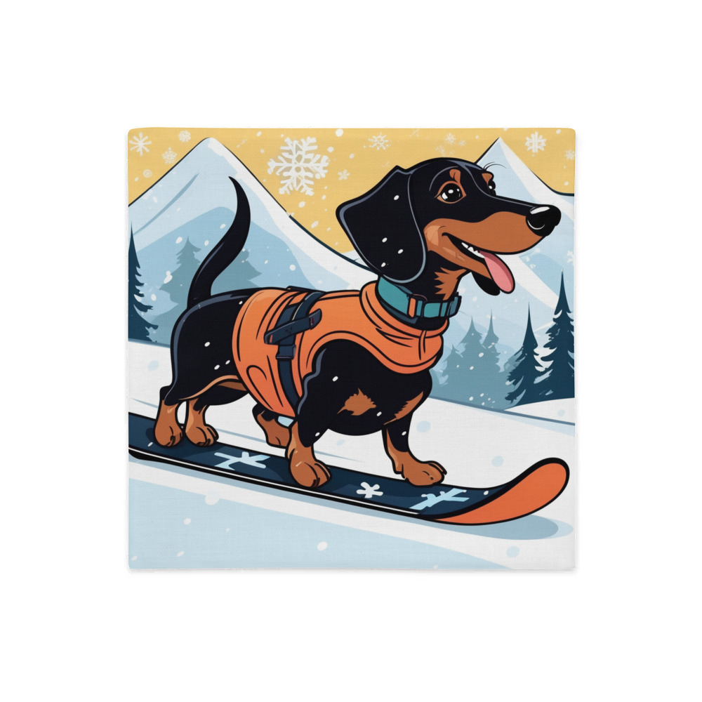 PugMug Custom Black Dachshund Premium Pillow Case