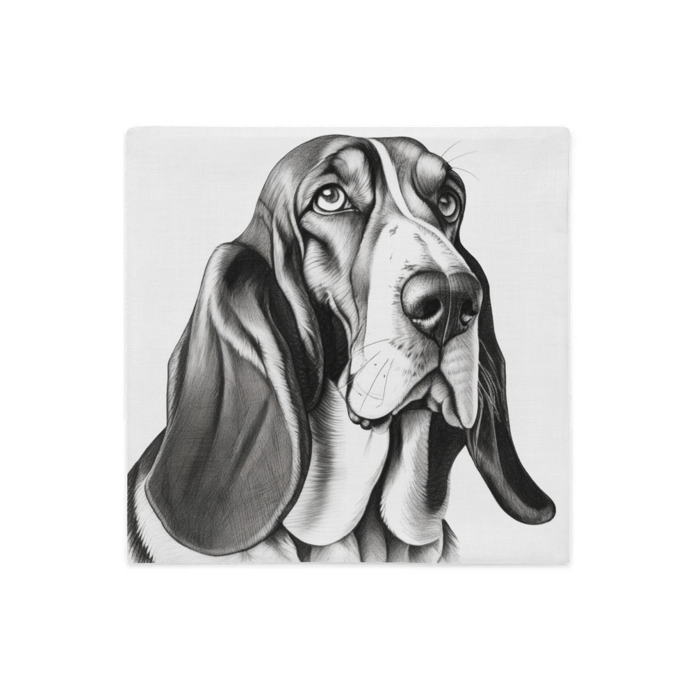 PugMug Custom Basset Hound Premium Pillow Case