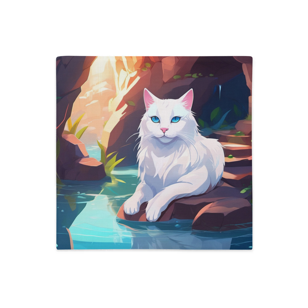 PugMug Custom White Companion Cat Premium Pillow Case