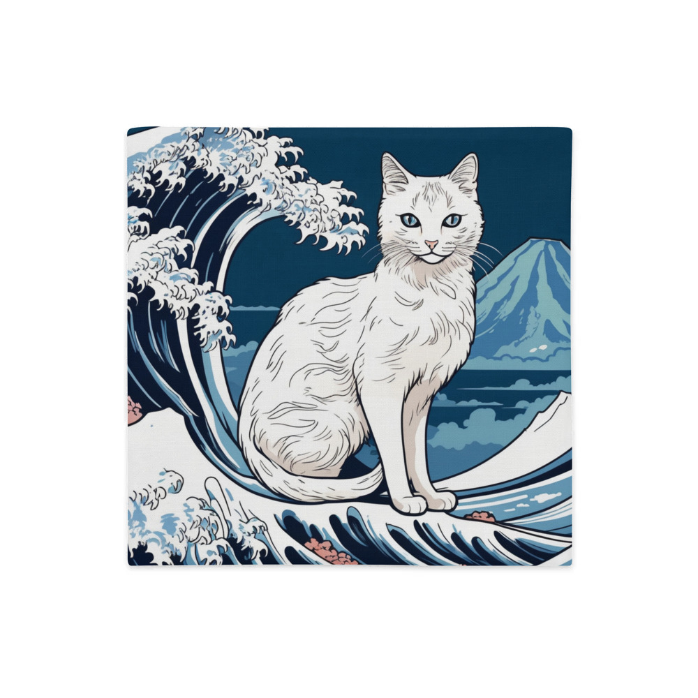 PugMug Custom White Companion Cat Premium Pillow Case