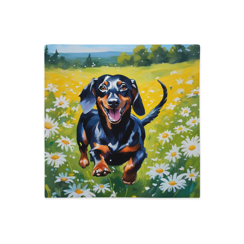 PugMug Custom Black Dachshund Premium Pillow Case