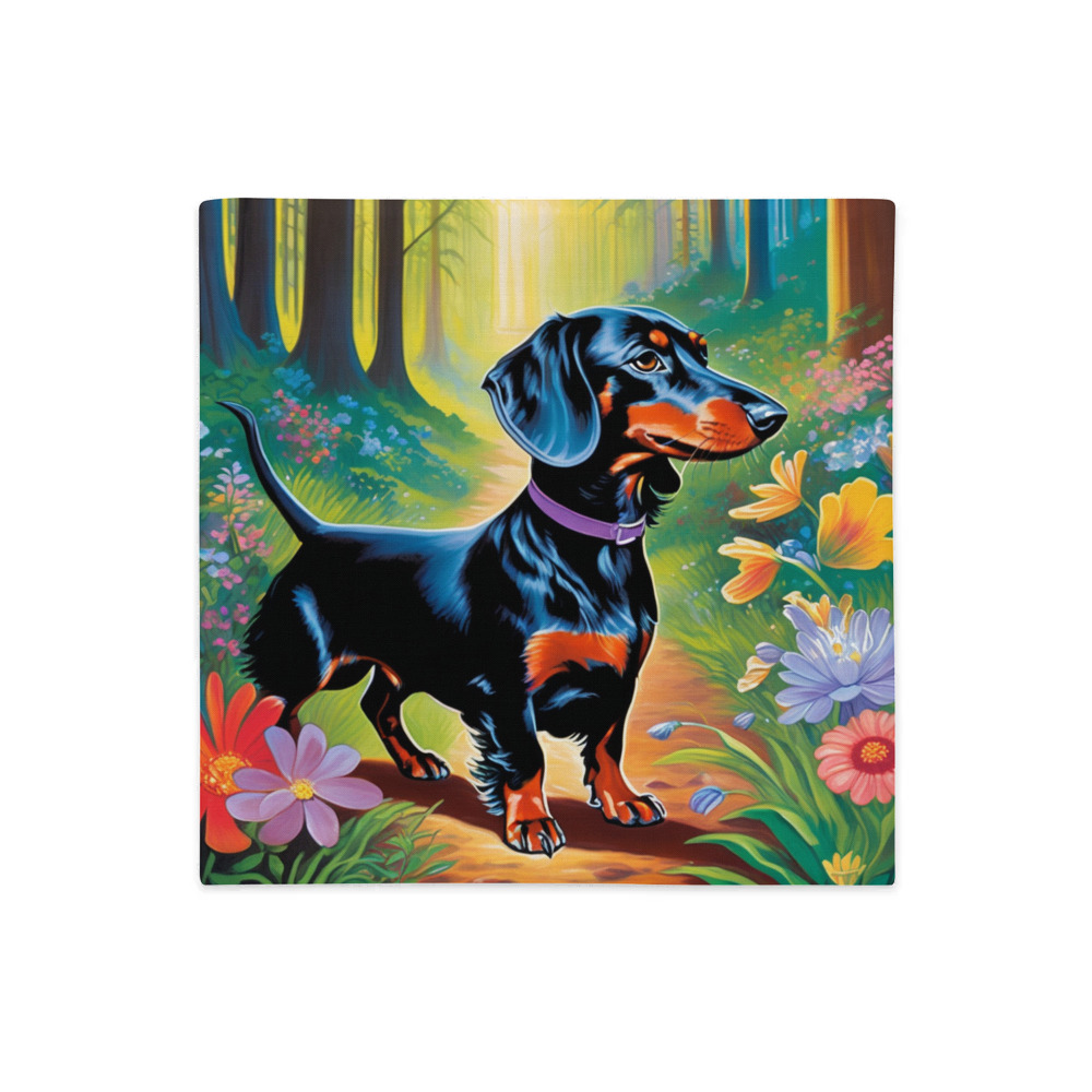 PugMug Custom Black Dachshund Premium Pillow Case