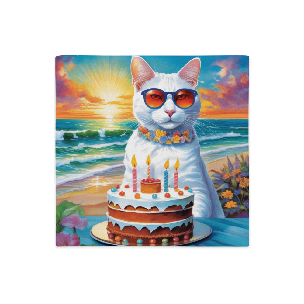 PugMug Custom White Companion Cat Premium Pillow Case