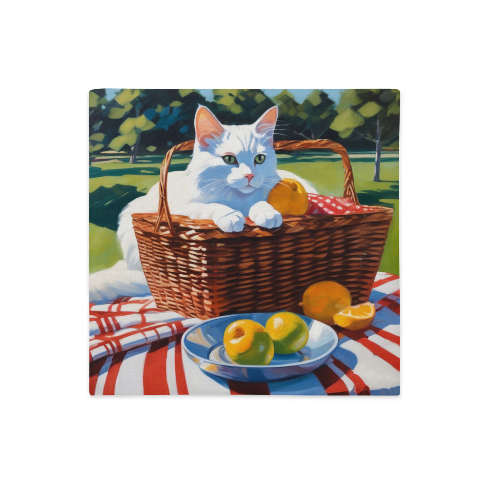 PugMug Custom White Companion Cat Premium Pillow Case