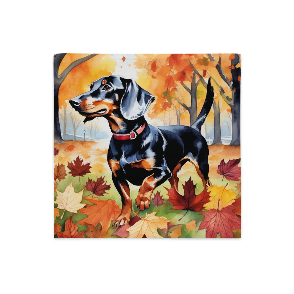 PugMug Custom Black Dachshund Premium Pillow Case