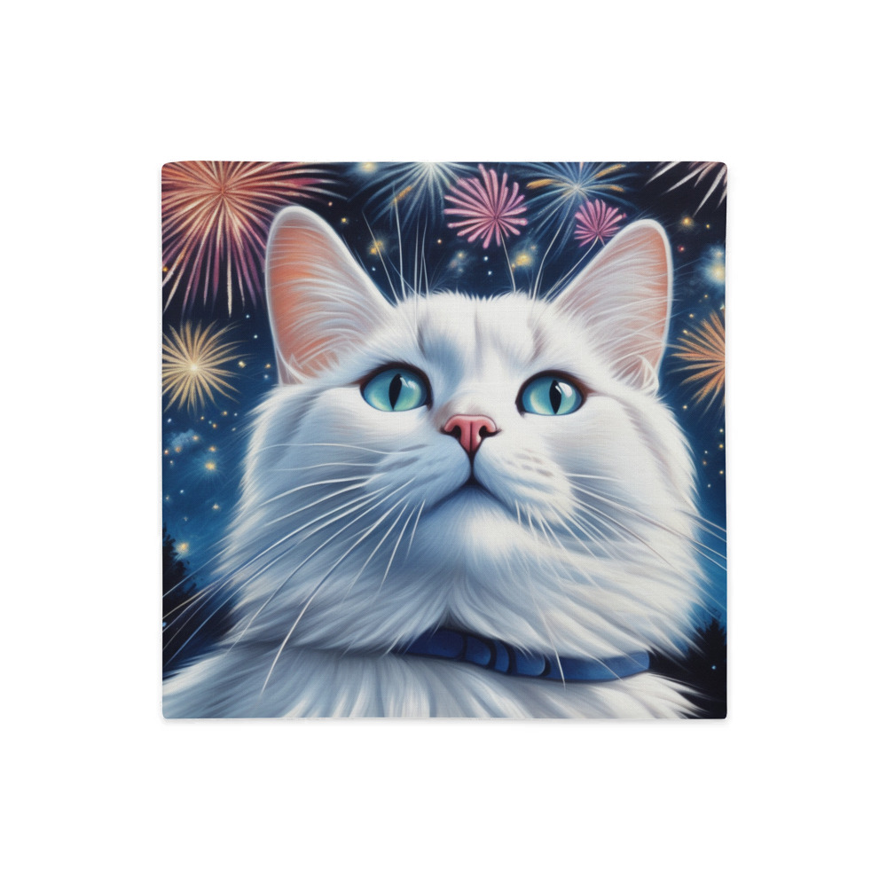 PugMug Custom White Companion Cat Premium Pillow Case