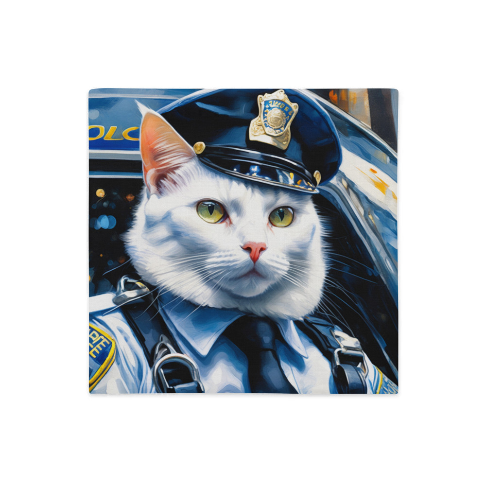 PugMug Custom White Companion Cat Premium Pillow Case