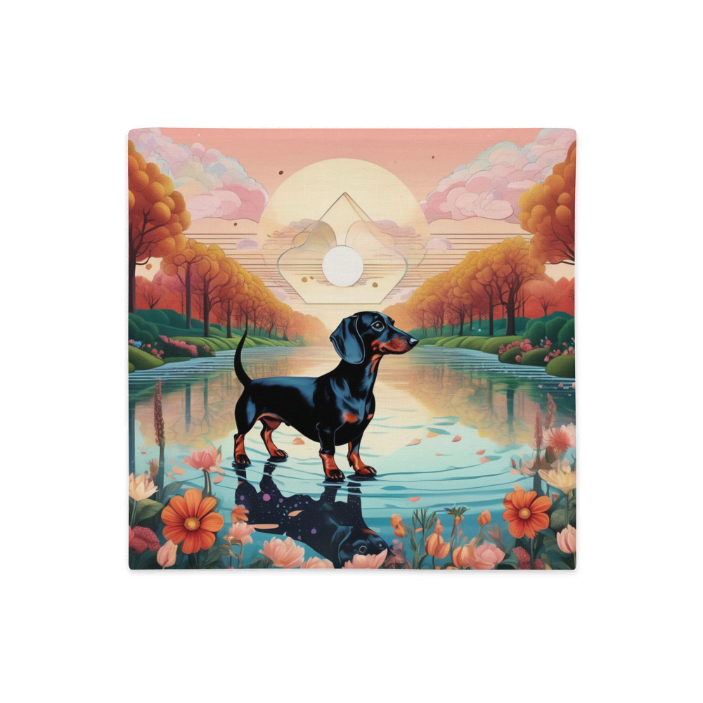 PugMug Custom Black Dachshund Premium Pillow Case