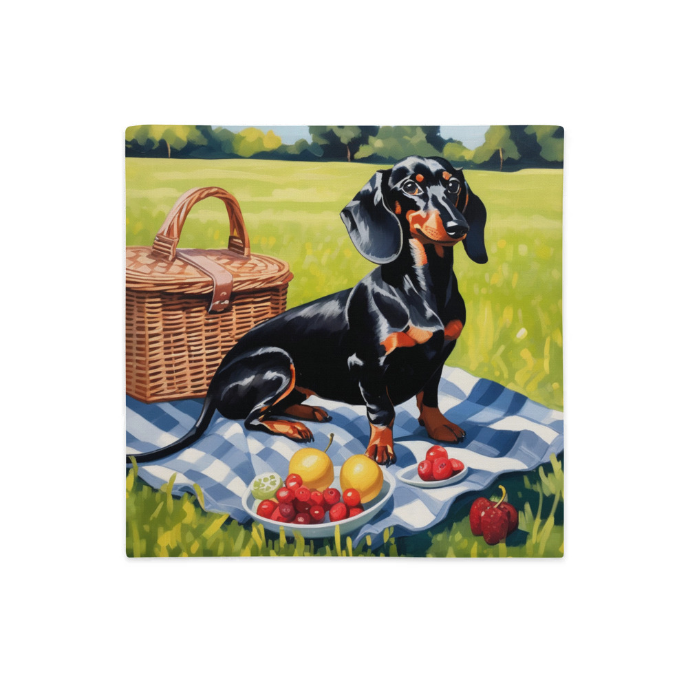 PugMug Custom Black Dachshund Premium Pillow Case