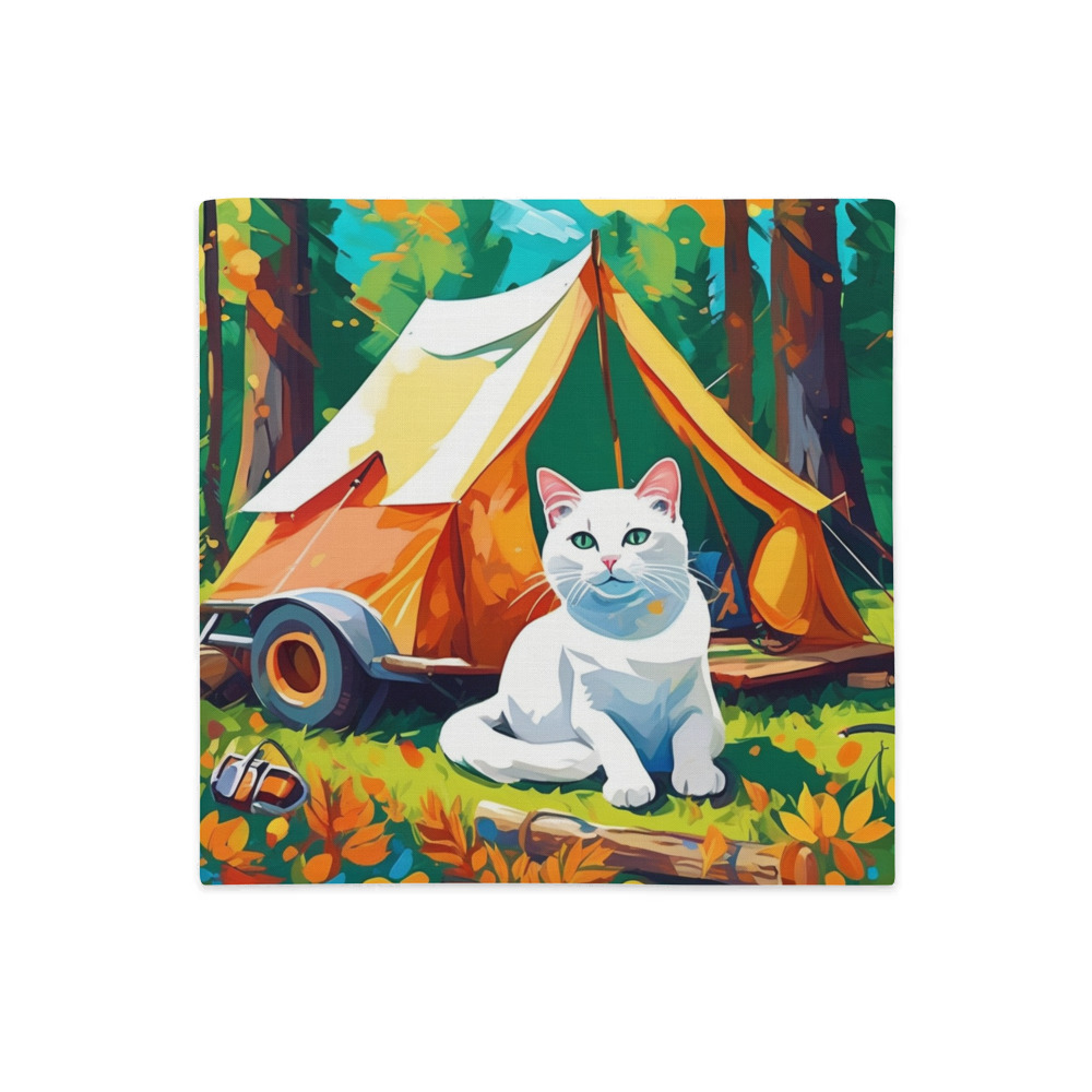 PugMug Custom White Companion Cat Premium Pillow Case