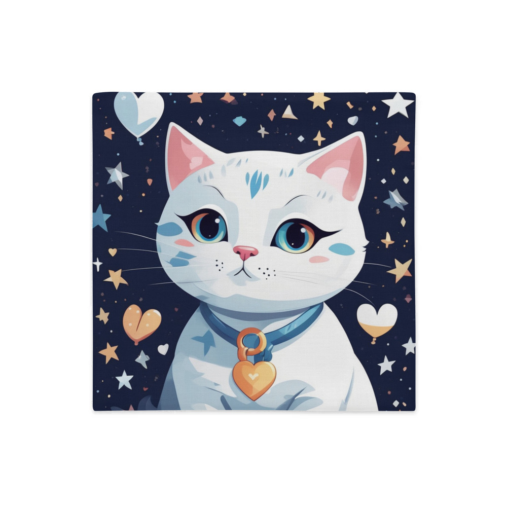 PugMug Custom White Companion Cat Premium Pillow Case