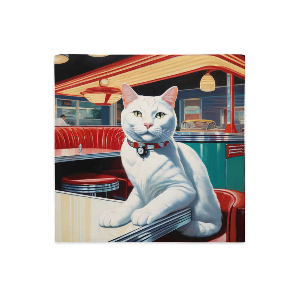 PugMug Custom White Companion Cat Premium Pillow Case