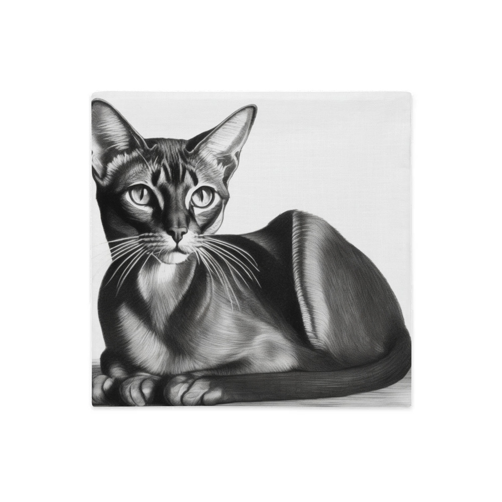 PugMug Custom Black Abyssinian Cat Premium Pillow Case