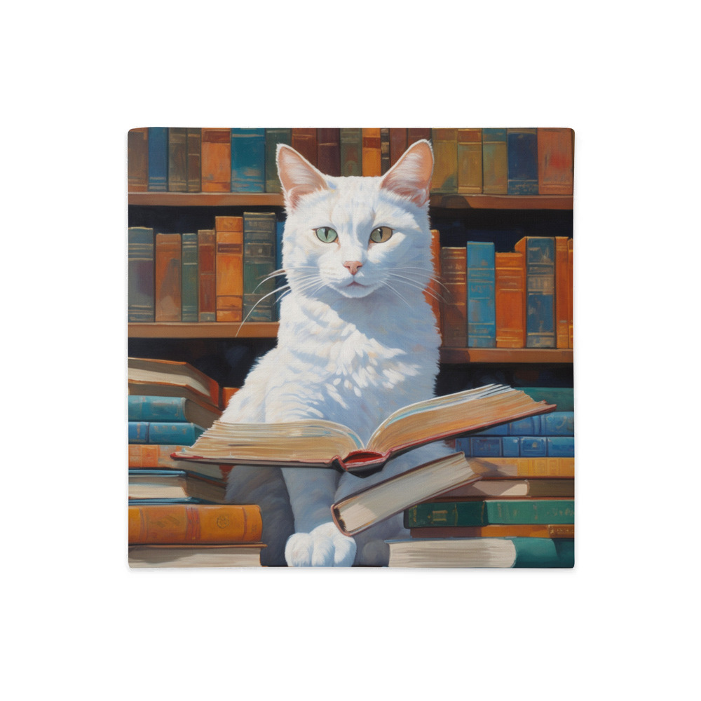 PugMug Custom White Companion Cat Premium Pillow Case