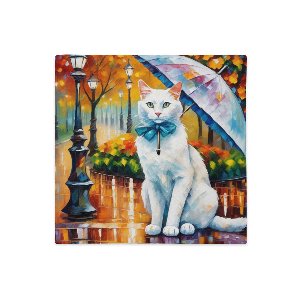 PugMug Custom White Companion Cat Premium Pillow Case