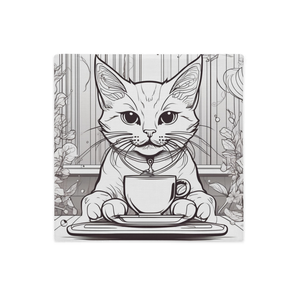 PugMug Custom White Companion Cat Premium Pillow Case